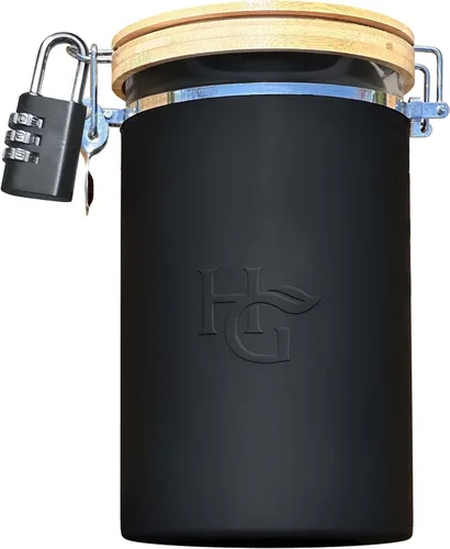 Herb Guard Tarro hermético con higrómetro incorporado