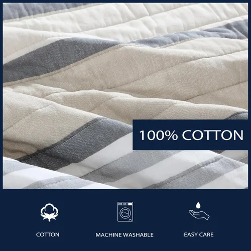 Miniatura 6 de Nautica - Juego de edredón individual, ropa de cama reversible de algodón con funda a juego, juego de ropa de cama moderno para todas las estaciones