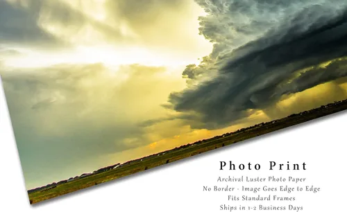 Miniatura 2 de Storm Photography Print (Not Framed) Picture of Supercell Thunderstorm on Spring Day in Oklahoma Weather Wall Art Nature Decor (5" x 7")