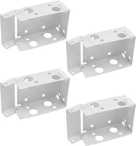 Miniatura 7 de Waziaqoc 4 soportes para persianas, 2.5 pulgadas, color blanco, de perfil bajo, soportes de montaje para barandillas de ventana, tamaño exterior