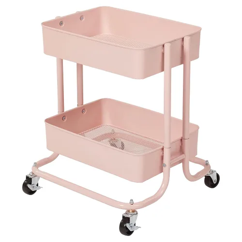 Miniatura 11 de ECR4Kids Carrito de almacenamiento utilitario de metal de 2 niveles, organización multiusos, negro