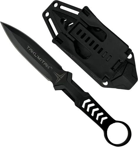 TAKUMITAK Cuchillo de supervivencia de caza de 9 pulgadas, cuchillos de hoja fija de espiga completa, equipo de campamento con juego adicional de