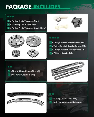 Miniatura 2 de SCITOO TS21939 Kit de cadena de distribución del motor reemplaza para Ford para Mercury Escape Mariner 2.3L 2005 2006