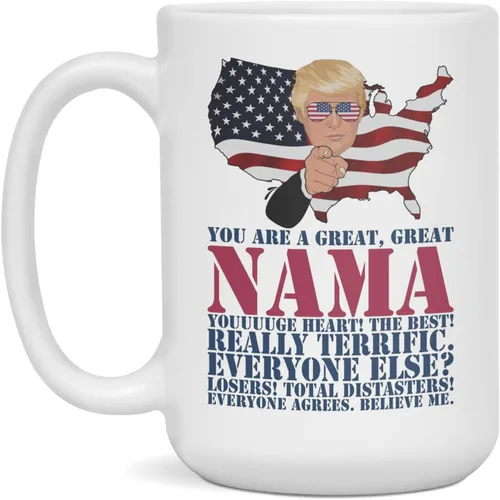 Miniatura 3 de Trump Nama - Taza de café Trump, taza personalizada para el día del padre, 11 onzas, color blanco