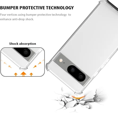 Miniatura 5 de para Google Pixel 8 Pro Funda Cruzada Transparente con Correa de Cuello Ajustable Transparente TPU Suave Anti-Amarilleamiento Protección a Prueba