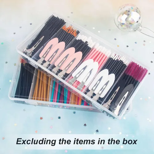 Miniatura 7 de Caja de almacenamiento de plástico visible transparente, caja de almacenamiento de herramientas cosméticas, herramientas de maquillaje, aparejos