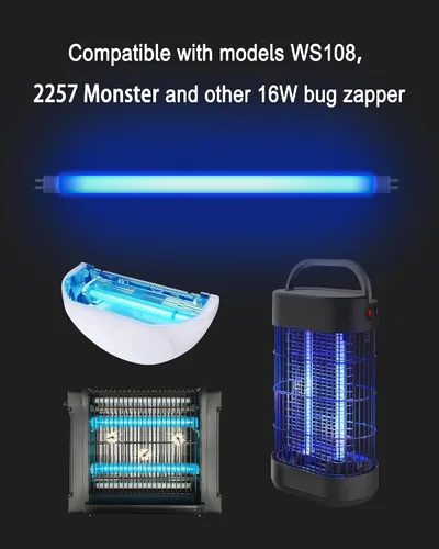 Miniatura 3 de Paquete de 4 bombillas de repuesto T5 de 8 W compatibles con Bell and Howell 2257 Monster Bug Zapper y Faicuk WS108 trampa de luz para moscas, 12