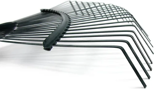 Miniatura 5 de Rastrillo de ventilador de acero mejorado de 16.5 in con 22 dientes para césped de jardín, patio y patios, rastrillo de hojas de alto carbono