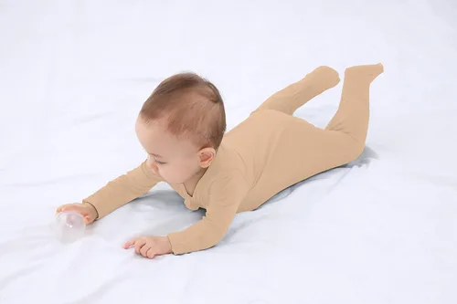 Miniatura 3 de Pijama con pies para bebé niño con mitones, rayón hecho de bambú, pijama de manga larga con cremallera de 2 vías