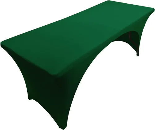 Miniatura 18 de Mantel de elastano color burdeos de 6 pies para mesa plegable rectangular ajustable