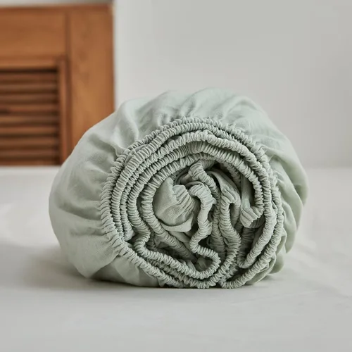 Miniatura 12 de Simple&Opulence Sábana bajera de lino (1 pieza), funda de colchón de 14 pulgadas de profundidad, mezcla de algodón natural, suave y transpirable
