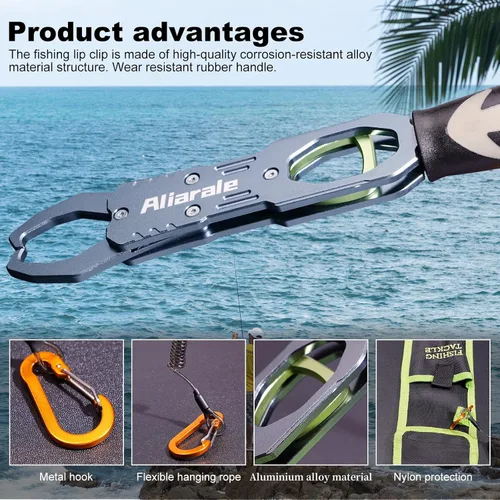 Miniatura 8 de Pinza para Labios de Pescado Balanza de Pescado Soporte Profesional para Peces Material de Aleación de Aluminio Agarrador Herramienta de Agarre