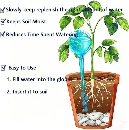Miniatura 6 de 6 estacas de globo de riego automático para plantas, estacas de riego automático de plantas, sistema de bulbos de riego automático, dispositivo