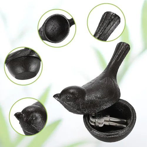 Miniatura 4 de Sumnacon Ocultador de llaves de repuesto para exteriores, bonito pájaro, decoración de jardín, soporte para llaves secretas para patio, porche