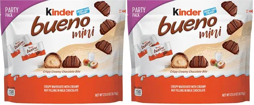 Miniatura 12 de Kinder Bueno Mini, paquete de fiesta de 125 unidades, chocolate con leche y crema de avellanas, barras de chocolate envueltas individualmente, 23.8
