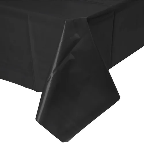Miniatura 2 de Mantel de plástico negro azabache, 54 x 108 pulgadas (1 unidad), elegante esencial para eventos, perfecto para fiestas, bodas y ocasiones especiales