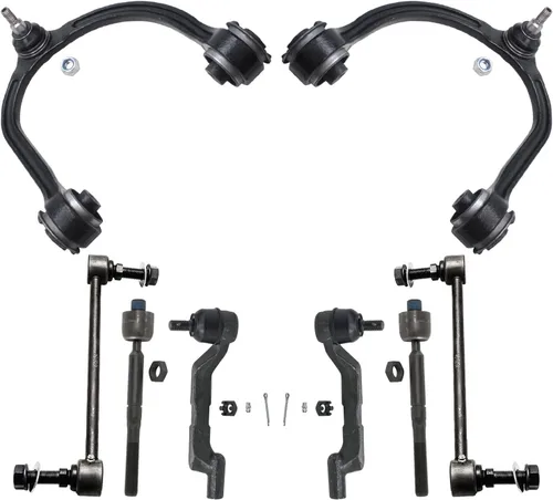 Miniatura 396 de Detroit Axle - Kit de brazos de control de extremo delantero de 8 piezas para Dodge Dakota 00-04, Durango 00-03, 4 brazos de control superior e