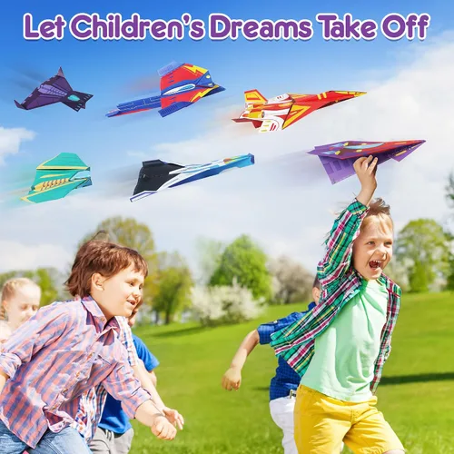 Miniatura 7 de Mocoosy Kit de origami de 320 hojas para niños de 5 a 8 y de 9 a 12 años, kit de aviones de papel, juego de papel para doblar de colores con libro