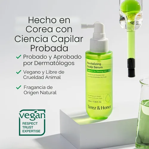 Miniatura 2 de Suero para el cuero cabelludo en spray para el crecimiento del cabello – Tratamiento vegano coreano para la pérdida de cabello, adelgazamiento