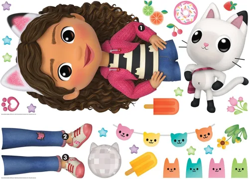 Miniatura 5 de RoomMates DreamWorks Gabby's Dollhouse Calcomanías de Pared Gigantes de Personajes, RMK5453GM