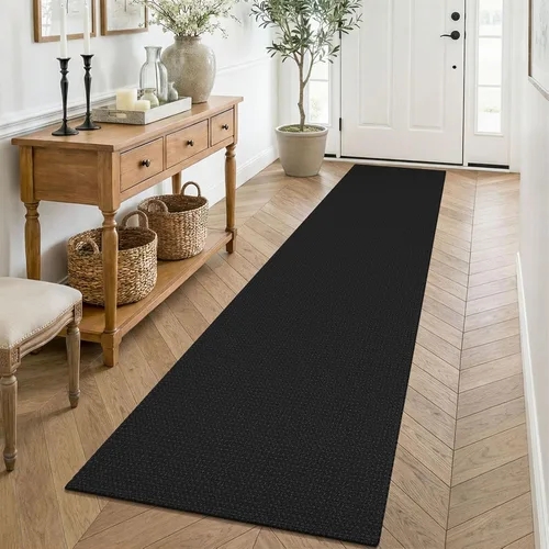 Miniatura 210 de KOZYFLY - Tapetes para entrada, lavable, tejido, con respaldo de goma antideslizante, de algodón, interiores, cocina, entrada, vestíbulo y puerta