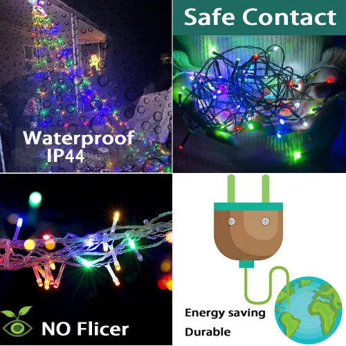 Miniatura 4 de Aokudoni Decoraciones de Navidad al Aire Libre: 3.84m 350LED Luces de Cascada con 8 Modos de Iluminación, Luces de Navidad para Árbol, Casa, Patio