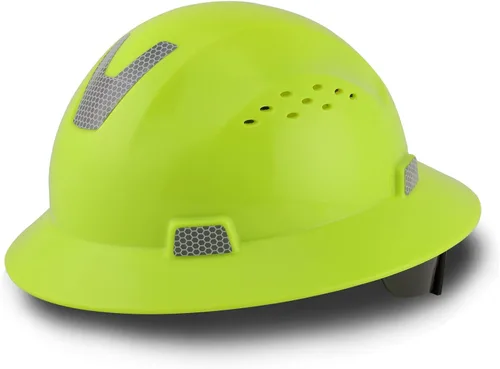 Miniatura 7 de Casco de seguridad de ala completa ventilado ANSI Z89.1 aprobado por la OSHA para hombres, mujeres y adultos Negro