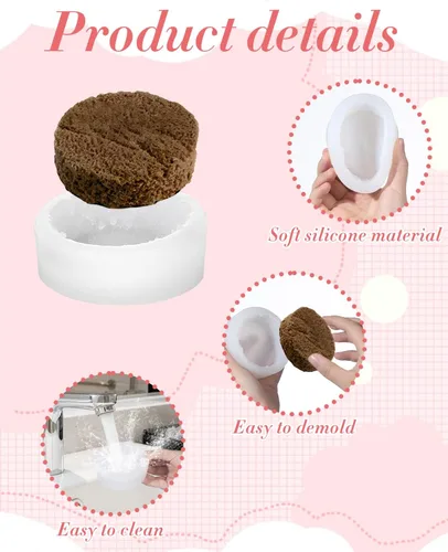 Miniatura 4 de Molde redondo para fondant de pan, molde de silicona artificial para alimentos, moldes de vela en forma de tostada, moldes de jabón esponjosos