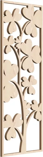 Miniatura 154 de 9 3/8 pulgadas de ancho x 24 3/8 pulgadas de alto x 1/4 pulgadas de alto, Bradford Paneles de pared decorativos de madera de calado, roble rojo rojo