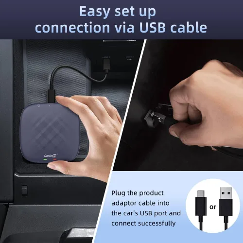 Miniatura 5 de Carlinkit CarPlay Android 13.0 AI Box Adapter, 3 en 1 CarPlay AI Box Max (Plus), Plug & Play, fácil configuración, tarjeta integrada de Google
