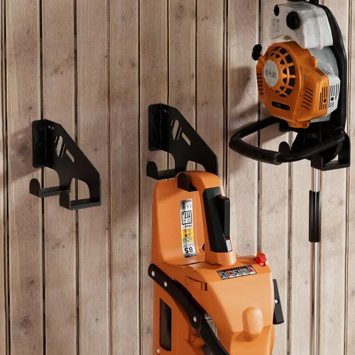Miniatura 5 de XZHXFX Soporte de pared para motosierra, soporte de motosierra resistente para organización de garaje, organizador de cobertizo de almacenamiento
