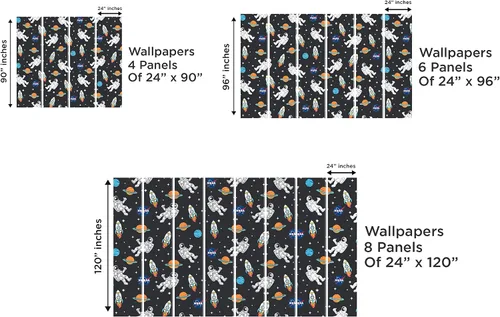 Miniatura 8 de EGD Papel tapiz de astronautas y planetas, papel tapiz de la NASA, decoración de habitación de niños, papel tapiz para diseño de interiores