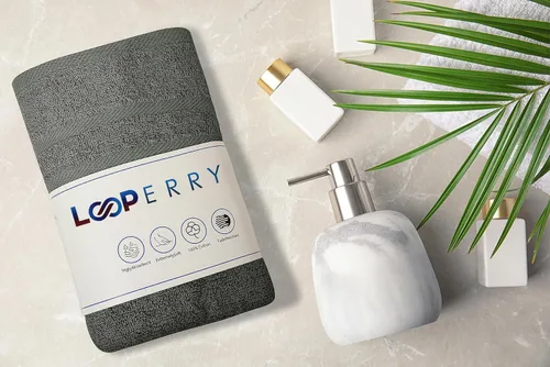 Miniatura 2 de Looperry - Juego de 6 toallas de baño pequeñas - 100 % algodón, toallas de ducha de 23x46 en 450 GSM. Toalla ligera y absorbente de secado rápido