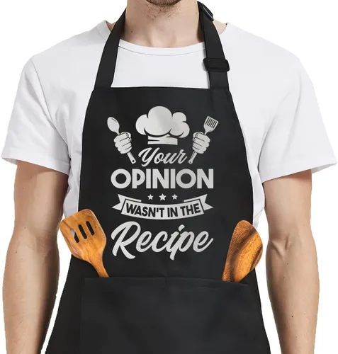 Miniatura 10 de SANDJEST Funny Mens Aprons with Pockets for BBQ Grilling Cooking Grandpa Husband Apron for Birthday Christmas Father's Day funny 7