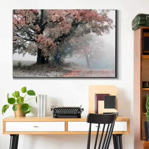 Miniatura 4 de Lienzo de arte de pared de paisaje abstracto con flores y bosque moderno, cuadros de arte para decoración de sala de estar, cocina, baño, oficina