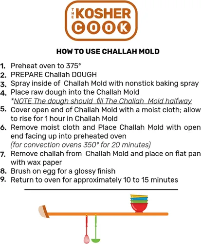Miniatura 3 de The Kosher Cook Molde de jalá trenzado de silicona, grande, bandeja ovalada trenzada para jalá, molde para hornear pan, no requiere