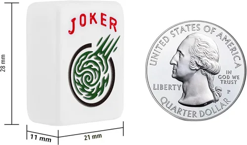 Miniatura 3 de Juego de Mahjong Americano 166 Azulejos Blancos Grabados para Mah Jong Occidental, Mah Jongg con Estuche de Transporte de Tamaño Viajero, Dados