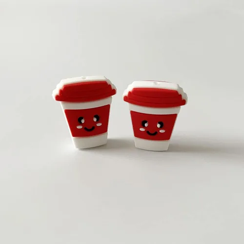 Miniatura 6 de 18 cuentas de taza de café de dibujos animados en forma de taza, cuentas espaciadoras planas sueltas para hacer llaveros, pulseras, collares