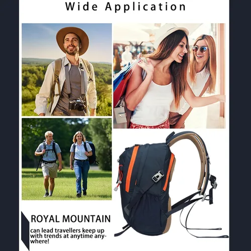 Miniatura 7 de Mochila de senderismo Mochila de viaje plegable, Azul marino, 20 l, Moderno