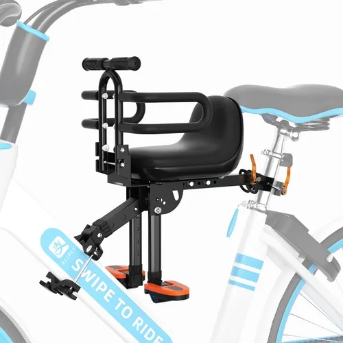 Miniatura 7 de XIEEIX Child Bike Seat, Kids Bike Seat with Guardrail, High Seat Cushion Backrest Mountain Bike Child Bike Seat, Bicycle Child Safety Seat for
