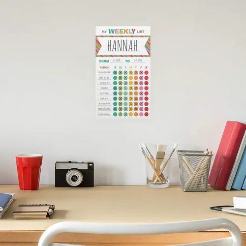 Miniatura 5 de Gráfico de tareas semanales brillantes y alegres/lista de tareas rellenas de notas adhesivas de 6 x 10 pulgadas/lista de tareas de educación en casa