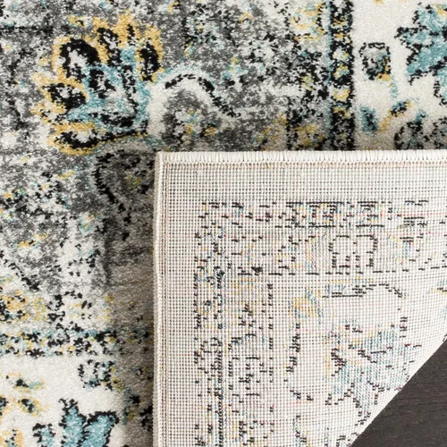Miniatura 8 de SAFAVIEH Evoke Collection EVK220B Medallón oriental shabby chic de 2'2" x 4', color gris/dorado, no desprende pelusa, alfombra de acento para sala