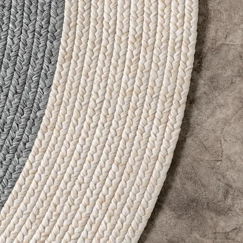 Miniatura 4 de nuLOOM Alfombra Delaine trenzada para interiores y exteriores, 8 pies, redonda, color gris