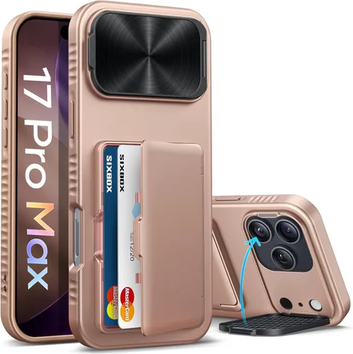Miniatura 43 de Funda para iPhone 16e tipo cartera, soporte integrado, tarjetero y cubierta para lente de cámara, protección de cuerpo completo, resistente, Negro