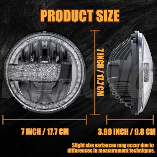 Miniatura 6 de 2023 Ultra brillo 7 pulgadas halo LED reflector redondo H6024 faro DRL haz alto y bajo estilo Bronco compatible con Jeep Wrangler TJ JK CJ Miata