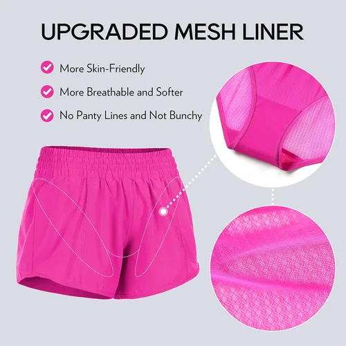 Miniatura 81 de CRZ YOGA Pantalones cortos de correr de cintura alta para mujer de 2.5 pulgadas, forro de malla de secado rápido para entrenamiento deportivo