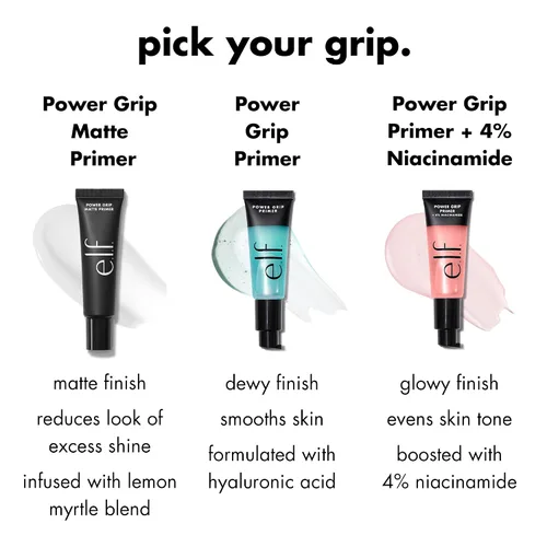 Miniatura 11 de e.l.f. Power Grip Primer Mate, prebase facial en gel y hidratante para suavizar la piel y fijar el maquillaje, hidrata y prepara, vegano y libre
