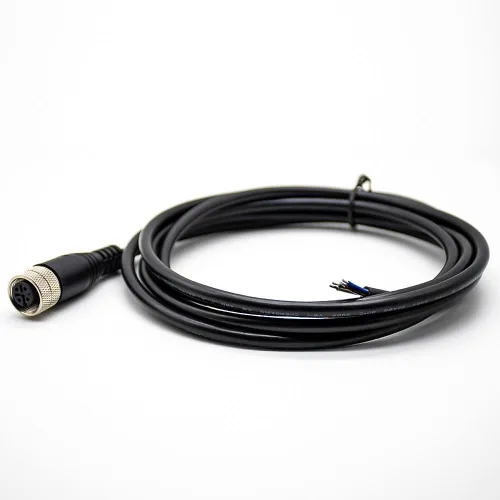 Miniatura 8 de Elecbee Cable M12 A-Code Conector recto de cabeza hembra individual Cable eléctrico de enchufe de aviación (cable de 12 pines 1M/3.3 pies)