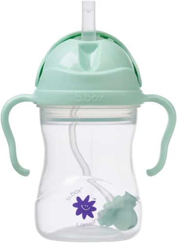Lansinoh b.box - Vaso para beber con popote con peso para bebés de 6 meses en adelante, a prueba de fugas, sin BPA, taza de 8 onzas, para beber