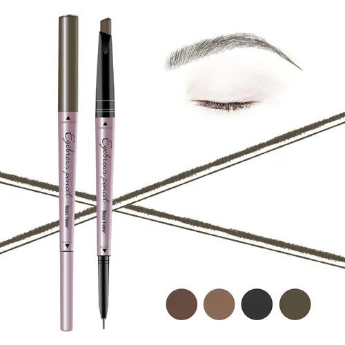 Miniatura 10 de Music Flower Lápiz de cejas de doble extremo, bolígrafo impermeable para cejas a prueba de manchas, maquillaje de ojos de larga duración, paquete
